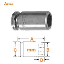 APEX Sac Metal Vidaları için Kare Uçlu Somun, 1/4" - 1