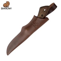 BeaverCraft BSH1 Dune Ceviz Saplı Deri Kılıflı Kamp ve Av Bıçağı - 2