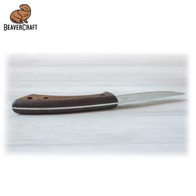 BeaverCraft BSH1 Dune Ceviz Saplı Deri Kılıflı Kamp ve Av Bıçağı - 6