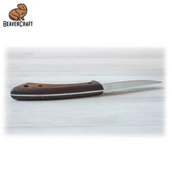 BeaverCraft BSH1 Dune Ceviz Saplı Deri Kılıflı Kamp ve Av Bıçağı - Thumbnail