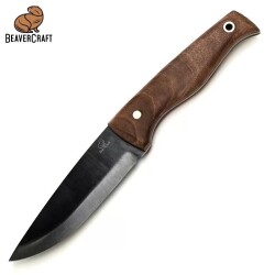 BeaverCraft BSH3 Nightfall Ceviz Saplı Deri Kılıflı Kamp ve Av Bıçağı - 2