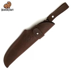 BeaverCraft BSH3 Nightfall Ceviz Saplı Deri Kılıflı Kamp ve Av Bıçağı - Thumbnail