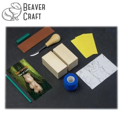 BeaverCraft DIY05 Ahşap Ayı Figürü Oyma Hobi Seti  - 2