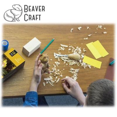 BeaverCraft DIY05 Ahşap Ayı Figürü Oyma Hobi Seti  - 6