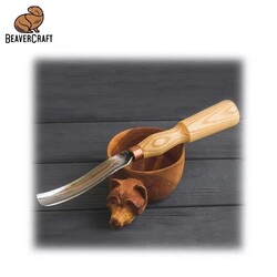 BeaverCraft G7L/20 Bükülmüş Oluklu Ahşap Oyma Iskarpelası, 20mm - Thumbnail
