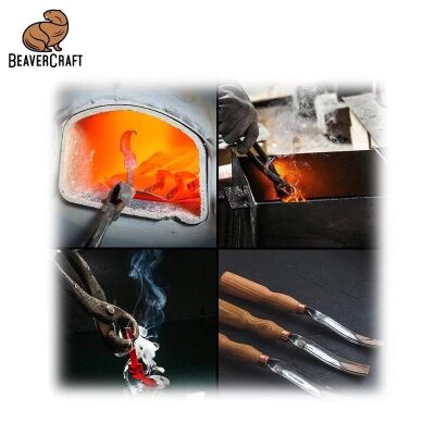 BeaverCraft G7L/22 Bükülmüş Oluklu Ahşap Oyma Iskarpelası, 22mm - 9