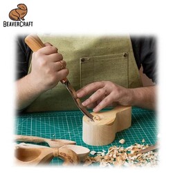 BeaverCraft G7L/22 Bükülmüş Oluklu Ahşap Oyma Iskarpelası, 22mm - Thumbnail