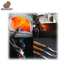 BeaverCraft G7L/22 Bükülmüş Oluklu Ahşap Oyma Iskarpelası, 22mm - Thumbnail