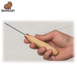 BeaverCraft K12/02 V Ağız 60 Derece Ahşap Oyma Iskarpelası - Thumbnail