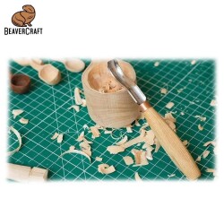 BeaverCraft K8A/14 Bükülmüş Sığ Oluklu Kısa Ahşap Oyma Iskarpelası, No 8 - 2