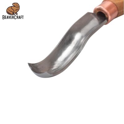 BeaverCraft K8A/14 Bükülmüş Sığ Oluklu Kısa Ahşap Oyma Iskarpelası, No 8 - 3