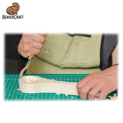 BeaverCraft K8A/14 Bükülmüş Sığ Oluklu Kısa Ahşap Oyma Iskarpelası, No 8 - 7