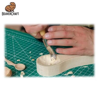 BeaverCraft K8A/14 Bükülmüş Sığ Oluklu Kısa Ahşap Oyma Iskarpelası, No 8 - 8