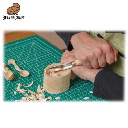 BeaverCraft K8A/14 Bükülmüş Sığ Oluklu Kısa Ahşap Oyma Iskarpelası, No 8 - 10