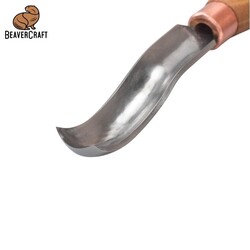 BeaverCraft K8A/14 Bükülmüş Sığ Oluklu Kısa Ahşap Oyma Iskarpelası, No 8 - Thumbnail