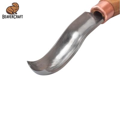 BeaverCraft K8A/14 Bükülmüş Sığ Oluklu Kısa Ahşap Oyma Iskarpelası, No 8