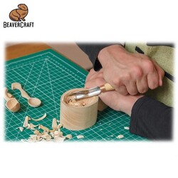 BeaverCraft K8A/14 Bükülmüş Sığ Oluklu Kısa Ahşap Oyma Iskarpelası, No 8 - Thumbnail