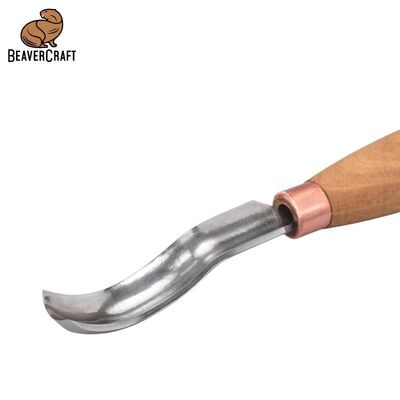 BeaverCraft K8A/14 Bükülmüş Sığ Oluklu Kısa Ahşap Oyma Iskarpelası, No 8