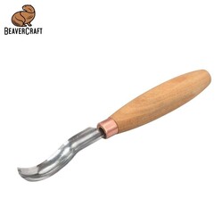 BeaverCraft K8A/14 Bükülmüş Sığ Oluklu Kısa Ahşap Oyma Iskarpelası, No 8 - Thumbnail