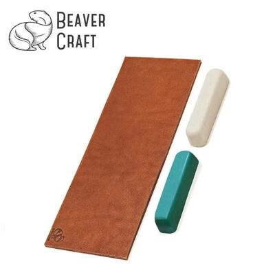 BeaverCraft LS2P11 Deri Bileme Kayışı ve Parlatma macunu Seti, 3 Parça