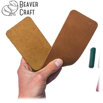 BeaverCraft LS7P03 Deri Parlatma Kayışı ve Macunu Seti, 4 Parça