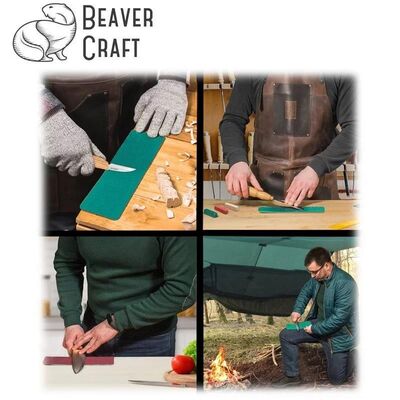 BeaverCraft LS7P03 Deri Parlatma Kayışı ve Macunu Seti, 4 Parça