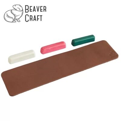 BeaverCraft LS7P03 Deri Parlatma Kayışı ve Macunu Seti, 4 Parça - 1