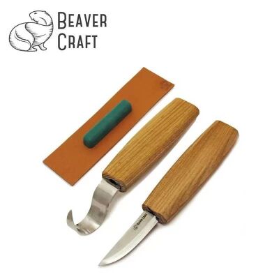 BeaverCraft S01 Ahşap Kuksa Kaşık Oyma Bıçağı Seti, 4 Parça - 1