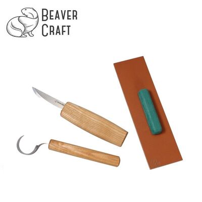 BeaverCraft S01 Ahşap Kuksa Kaşık Oyma Bıçağı Seti, 4 Parça