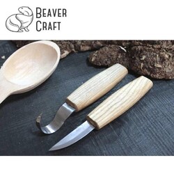 BeaverCraft S01 Ahşap Kuksa Kaşık Oyma Bıçağı Seti, 4 Parça - Thumbnail