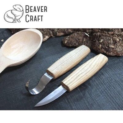 BeaverCraft S01 Ahşap Kuksa Kaşık Oyma Bıçağı Seti, 4 Parça