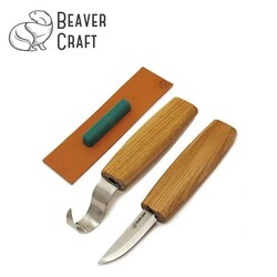 BEAVERCRAFT - BeaverCraft S01 Ahşap Kuksa Kaşık Oyma Bıçağı Seti, 4 Parça