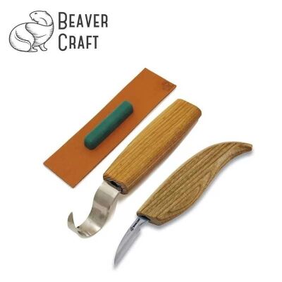 BeaverCraft S02 Ahşap Kuksa Kaşık Oyma Bıçağı Seti, 4 Parça - 1