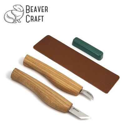 BeaverCraft S04 Geometrik Ahşap Oyma Bıçağı Seti, 4 Parça