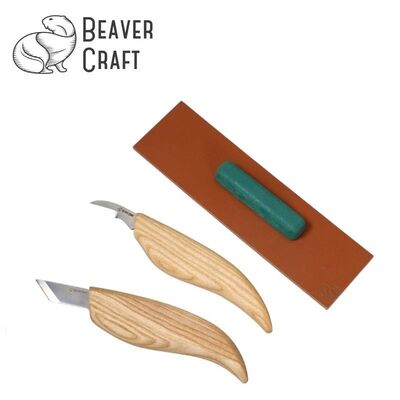 BeaverCraft S04 Geometrik Ahşap Oyma Bıçağı Seti, 4 Parça