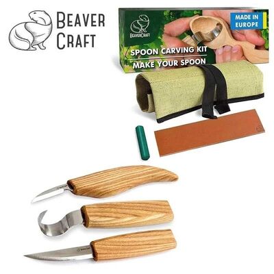 BeaverCraft S13 Ahşap Kuksa Kaşık Oyma Bıçağı Seti, 6 Parça