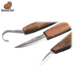 BeaverCraft S13X Premium Ceviz Saplı Ahşap Kaşık Oyma Seti, 6 Parça - 3
