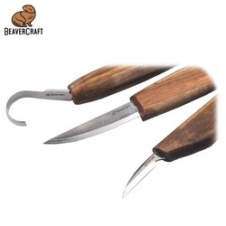 BeaverCraft S13X Premium Ceviz Saplı Ahşap Kaşık Oyma Seti, 6 Parça - Thumbnail