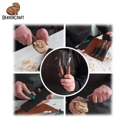 BeaverCraft S14X Premium Ceviz Saplı Ahşap Kaşık Oyma Seti, 6 Parça - 2