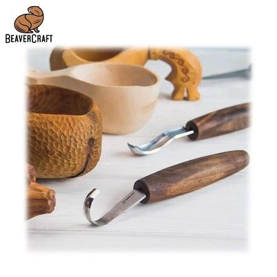 BeaverCraft S14X Premium Ceviz Saplı Ahşap Kaşık Oyma Seti, 6 Parça