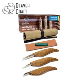 BEAVERCRAFT - BeaverCraft S15 Çip Oyma ve Yontma Bıçağı Seti, 6 Parça