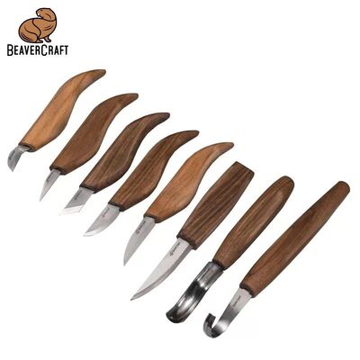 BeaverCraft S18X Premium Ceviz Saplı Ahşap Oyma Seti, 11 Parça
