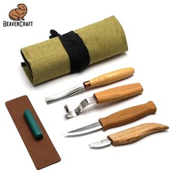 BEAVERCRAFT - BeaverCraft S43 Profesyonel Kaşık ve Kuksa Oyma Seti, 7 Parça