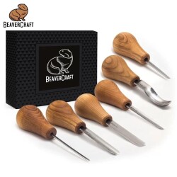 BeaverCraft SC05 Avuç İçi Ahşap Oyma Iskarpela Seti, 6 Parça