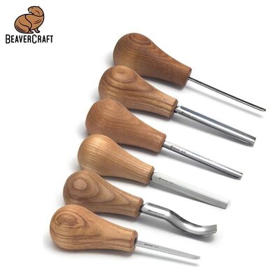 BeaverCraft SC05 Avuç İçi Ahşap Oyma Iskarpela Seti, 6 Parça