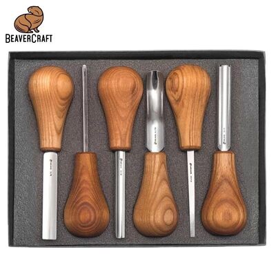 BeaverCraft SC05 Avuç İçi Ahşap Oyma Iskarpela Seti, 6 Parça
