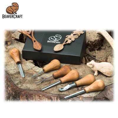 BeaverCraft SC05 Avuç İçi Ahşap Oyma Iskarpela Seti, 6 Parça