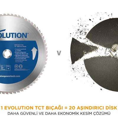 EEvolution M355TCT-66CS Yumuşak Çelik Daire Testere Bıçağı, 355mm