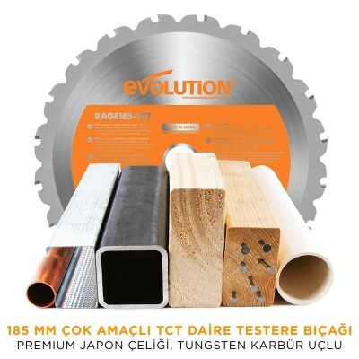 Evolution 027-0003A R185CCSX+ Daire Testere, 185mm - 12