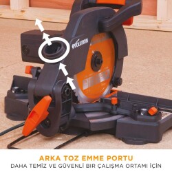 Evolution 046-0003A R210CMS Bileşik Gönye Kesme Makinesi, 210mm - 8